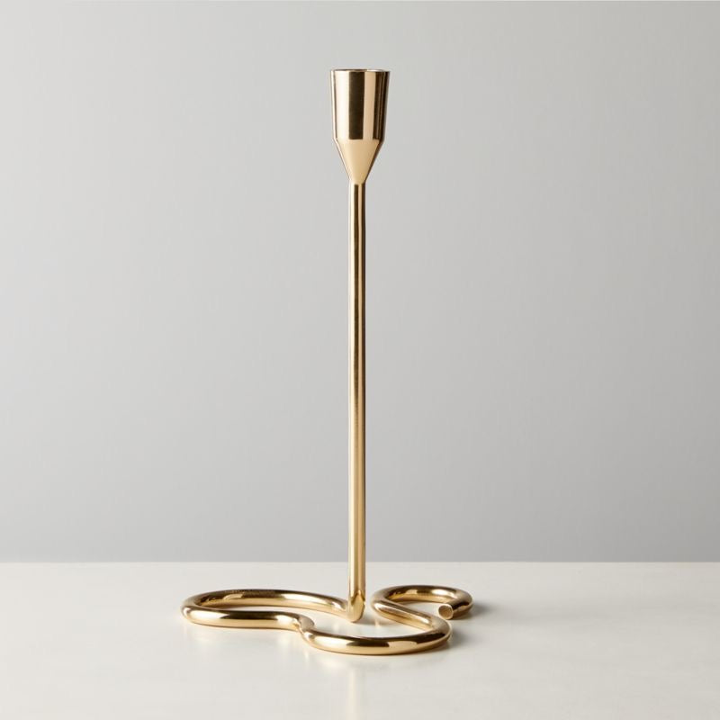 Gold Curve Tapered Candle Holder - Set of 3