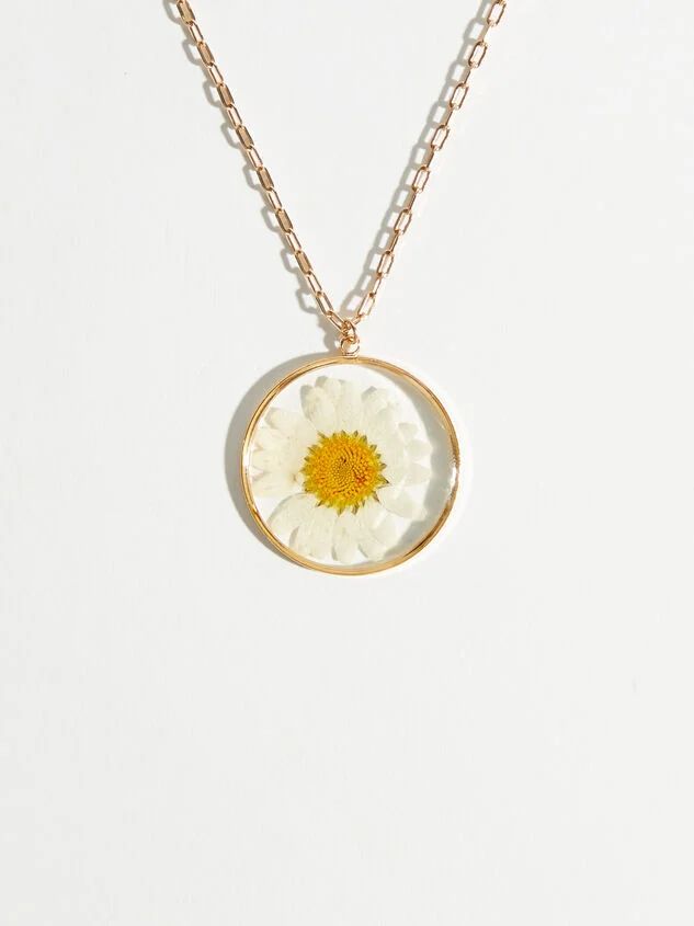 Pendants with Real Pressed Daisy Flower