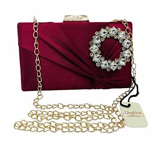 Elegant Satin Box Party Clutch Bag with Handle
