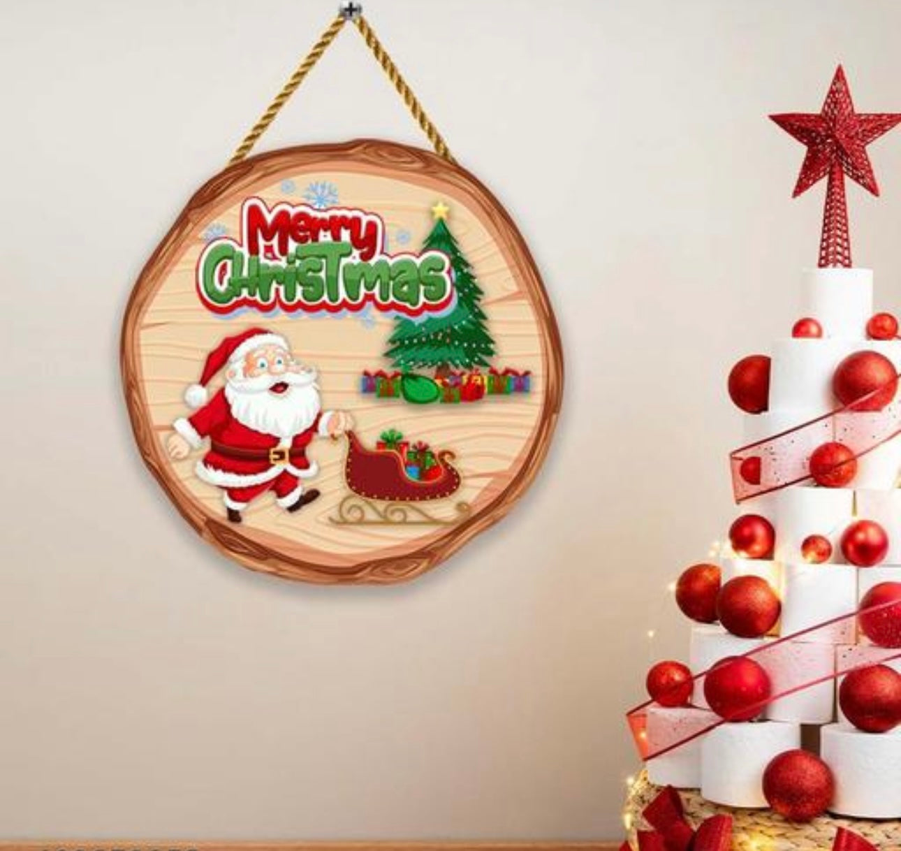 Merry Christmas Wooden Hanging