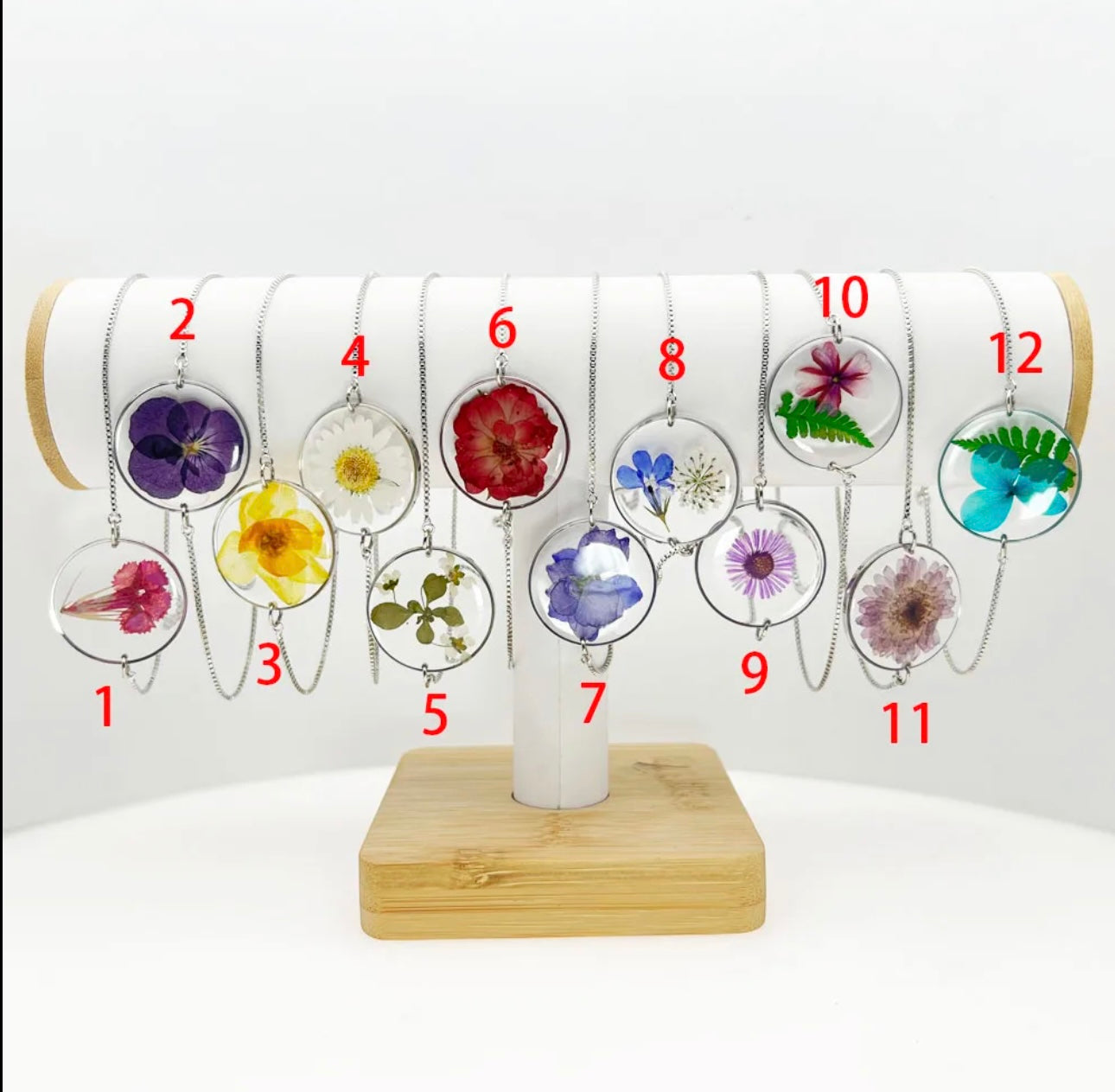 Bracelets with Real Pressed Flowers