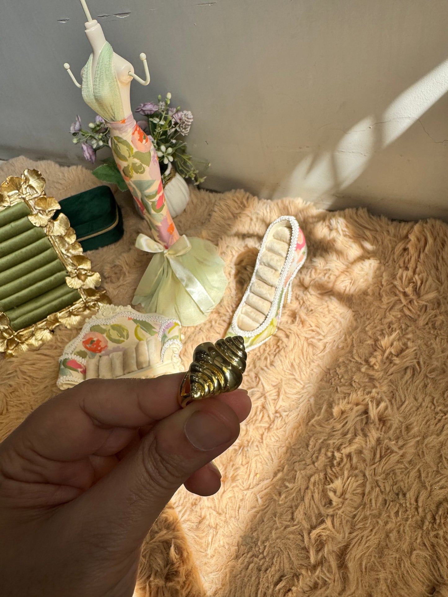 Premium Gold Plated Anti Tarnish Croissant Shape Ring