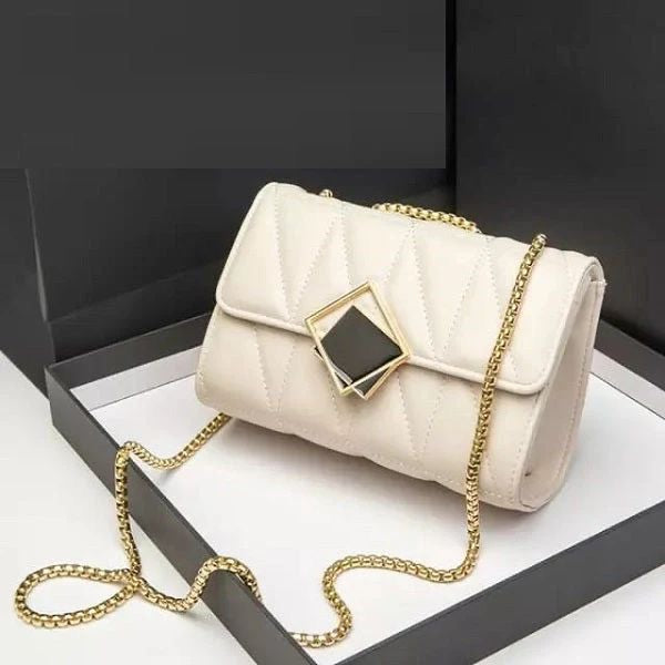 Faux Leather Chain Strap Crossbody Bag