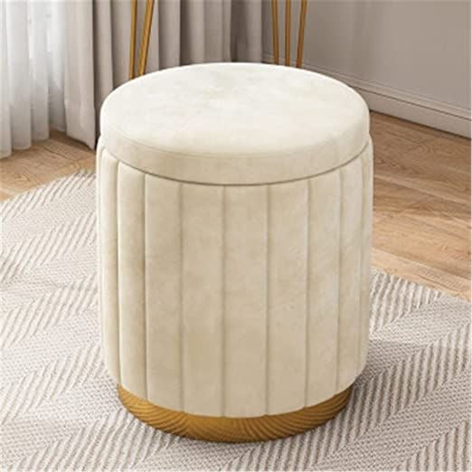 Nordic Velvet Fabric Ottoman Pouffee