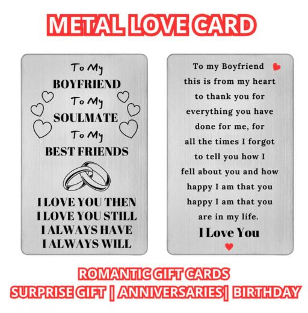 Customised Metal Love Card for Wallets