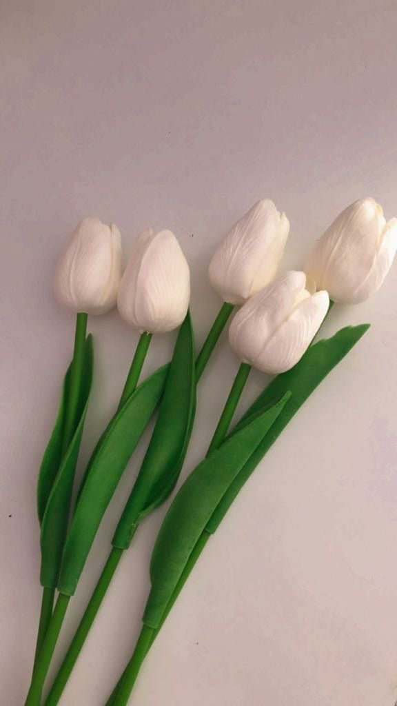 Artificial White Tulips Sticks