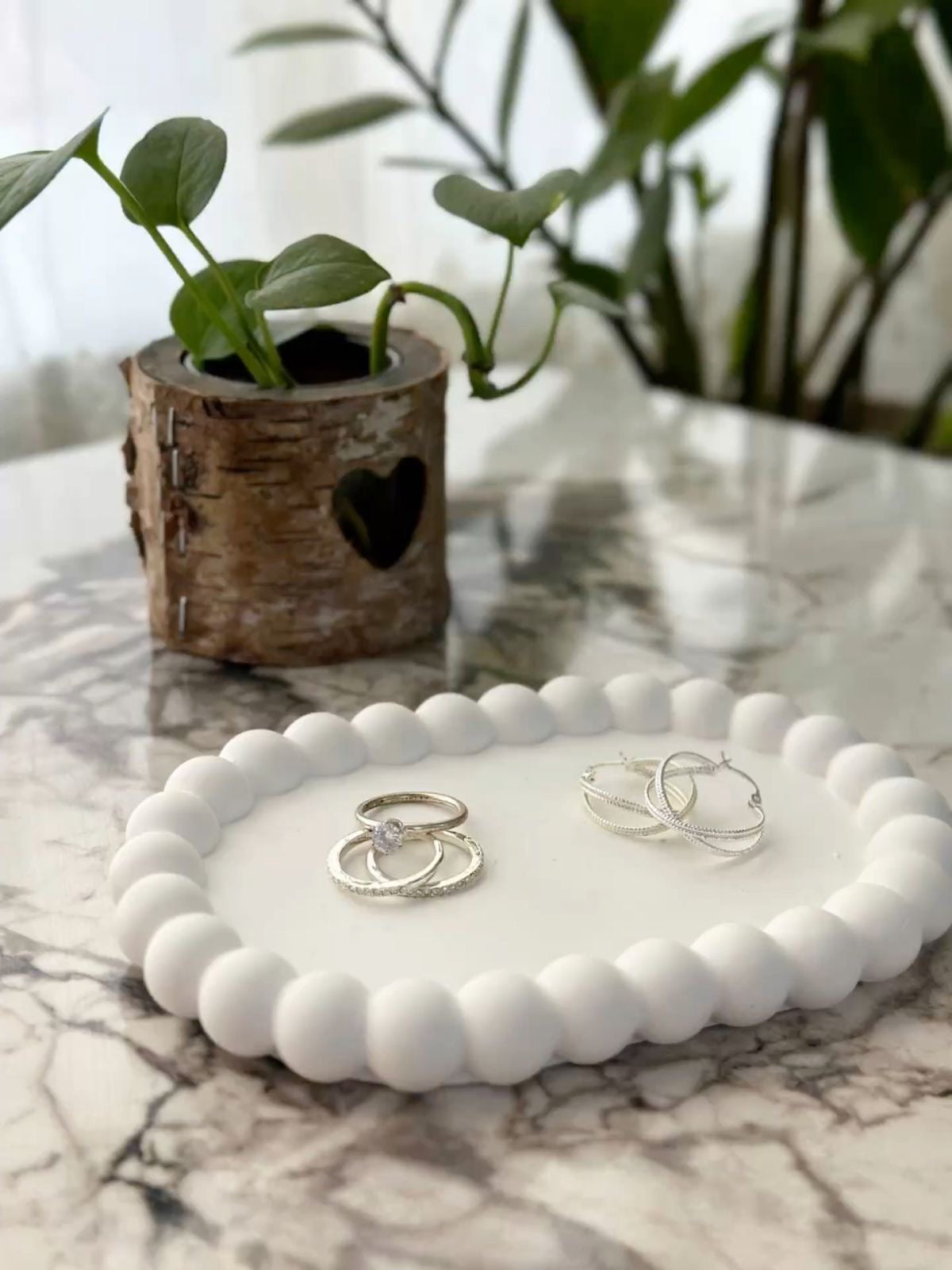 Decorative Multipurpose Oval Bubble Trinket/Jewelry Tray/Dish