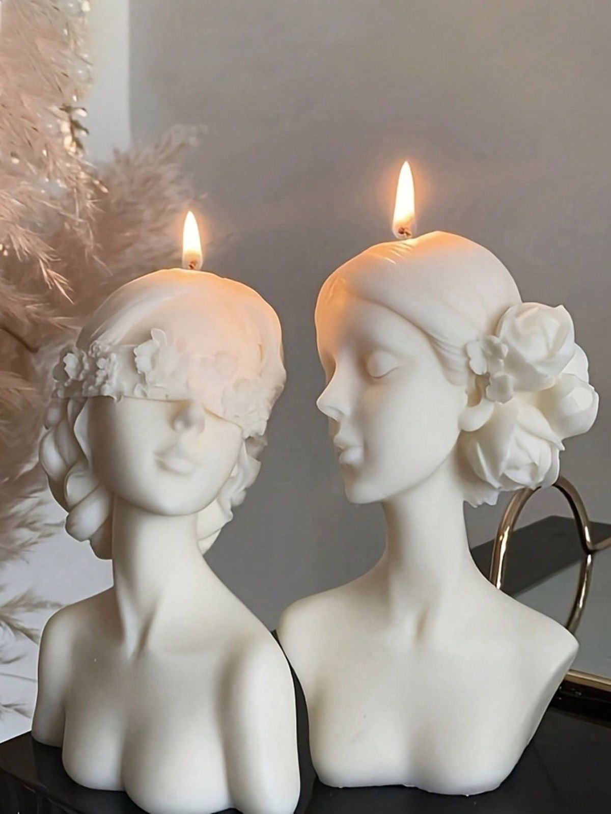 Woman Face Candles - Set of 2
