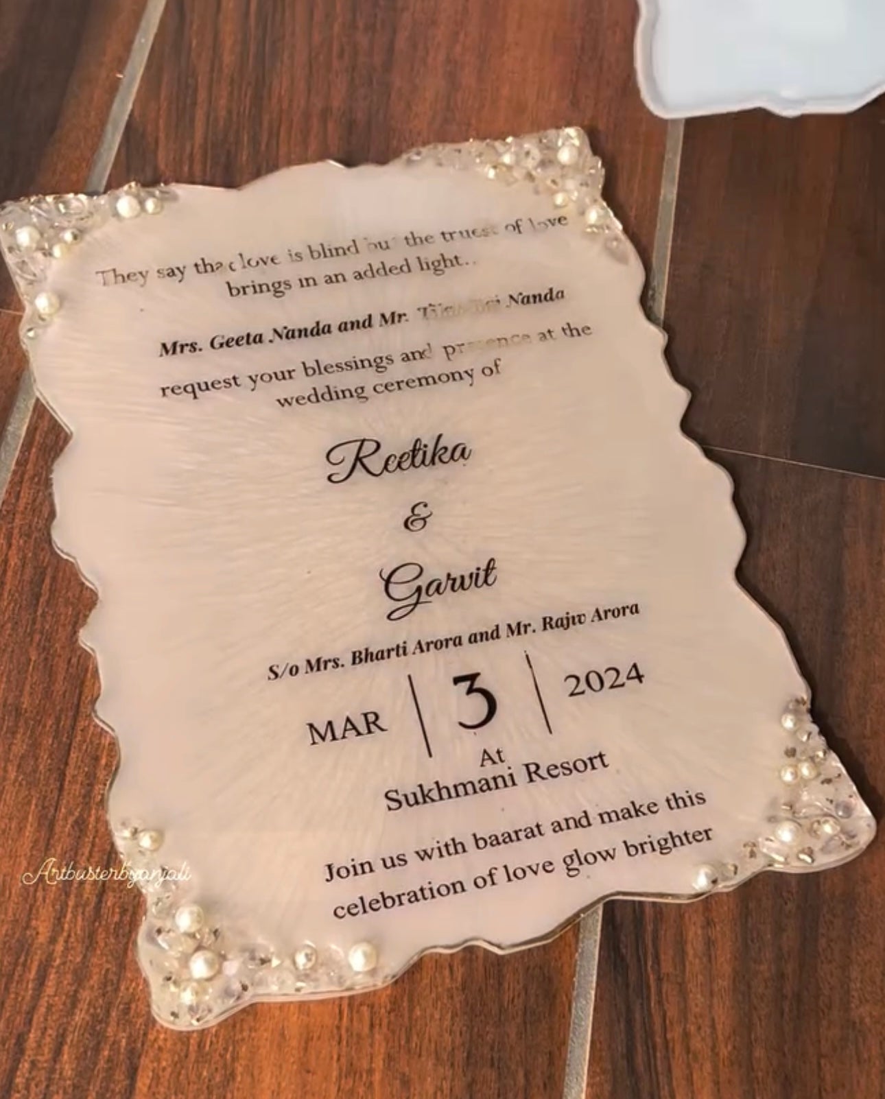 Customised Wedding Invitation Card