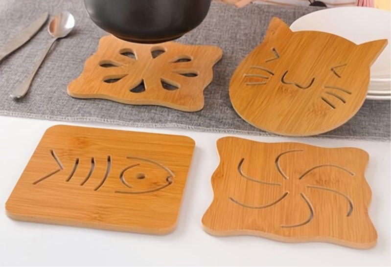 Wooden Table Mats/Hot Pads/Place Mats - Set of 6