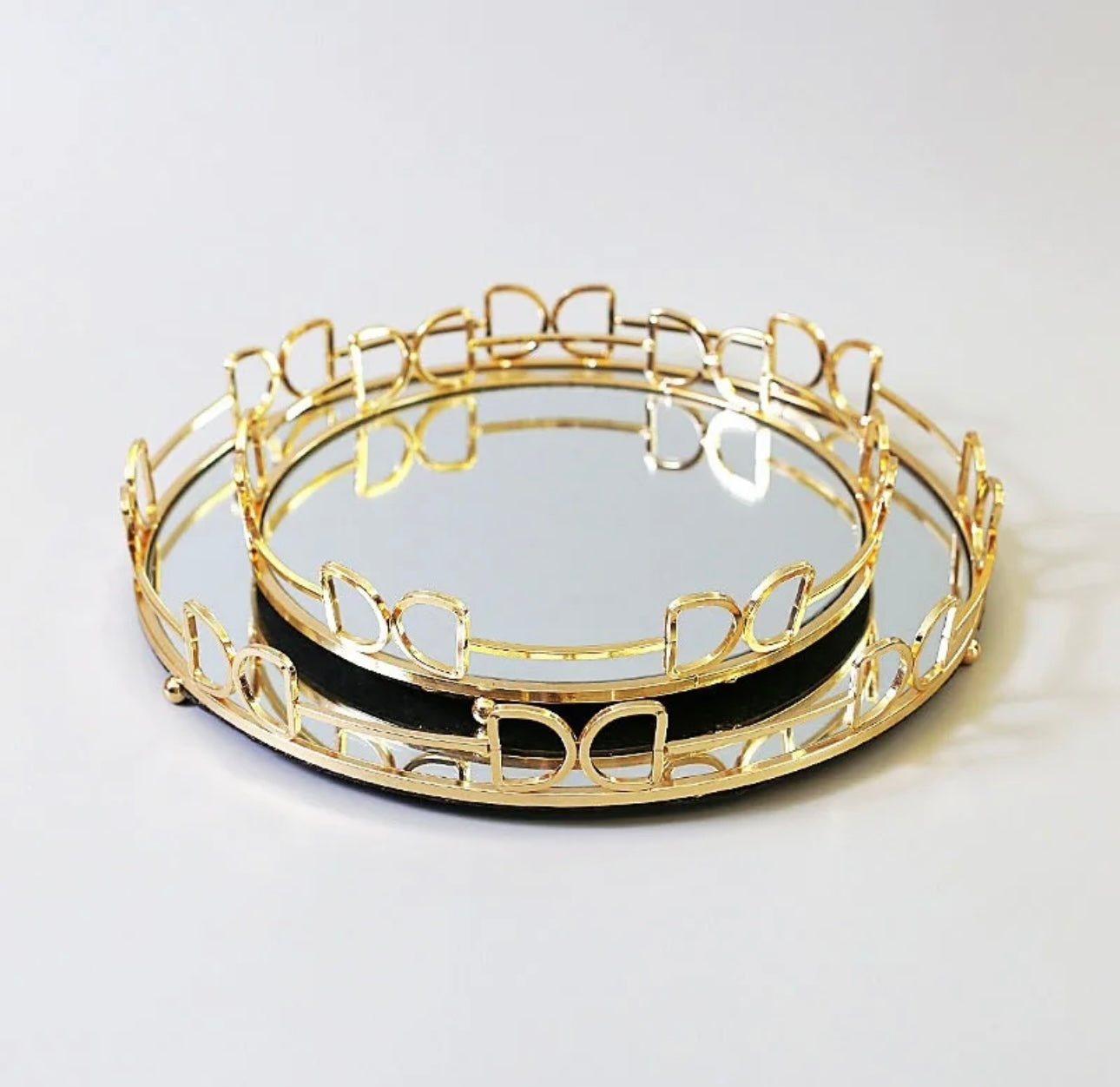Luxe Decorative Glass Metal Tray