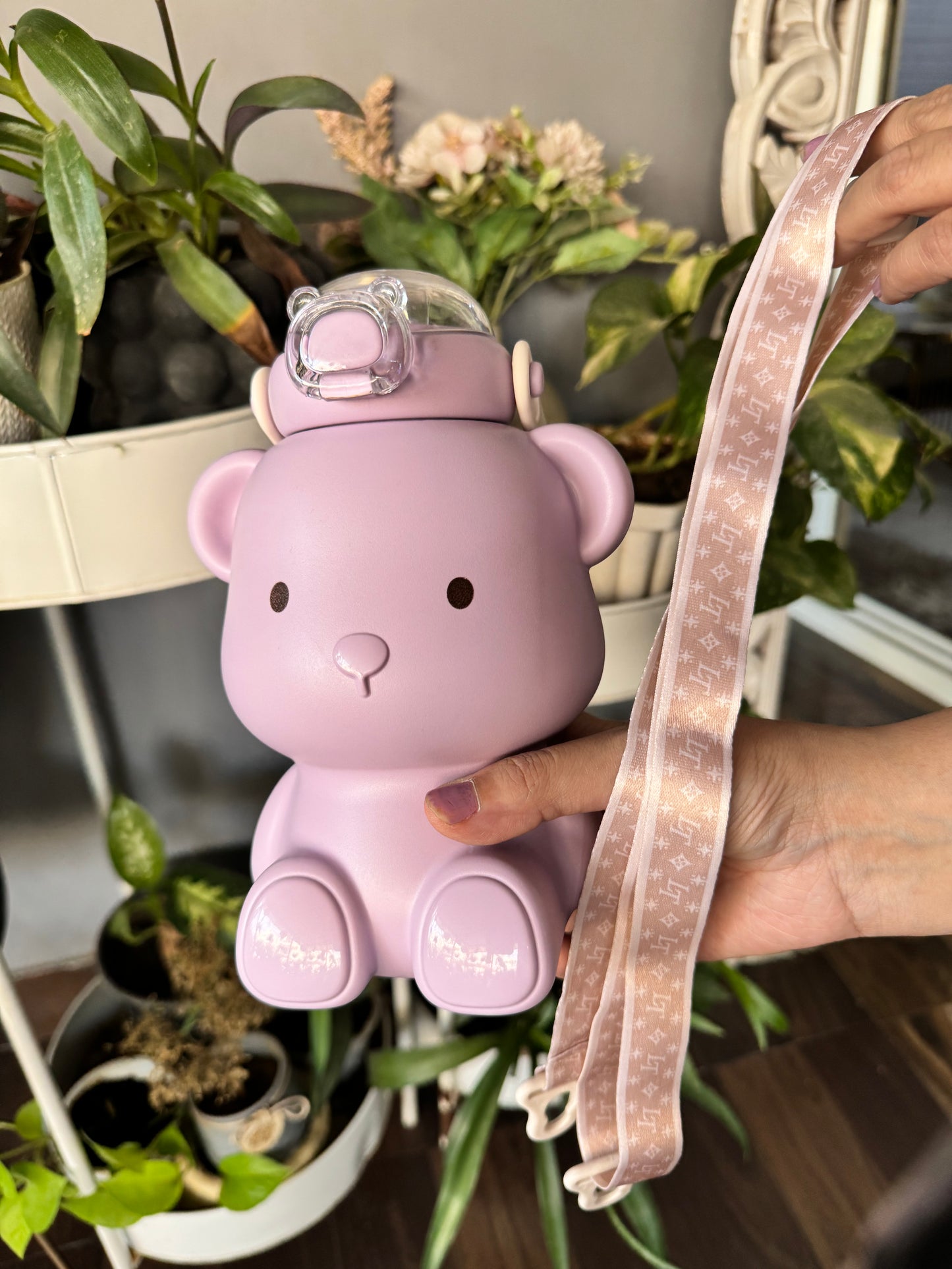 Cute Teddy Bear Stainless Steel Sipper Water Bottle