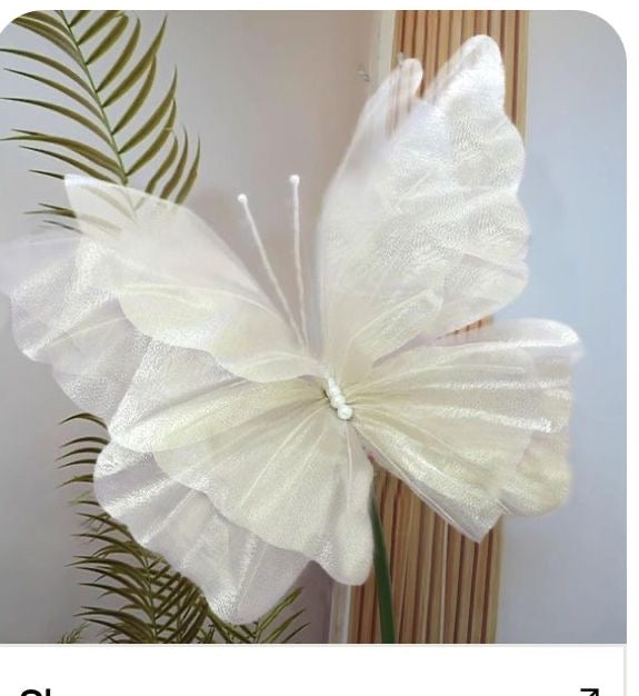 Organza Fabric Butterflies (without Stand)