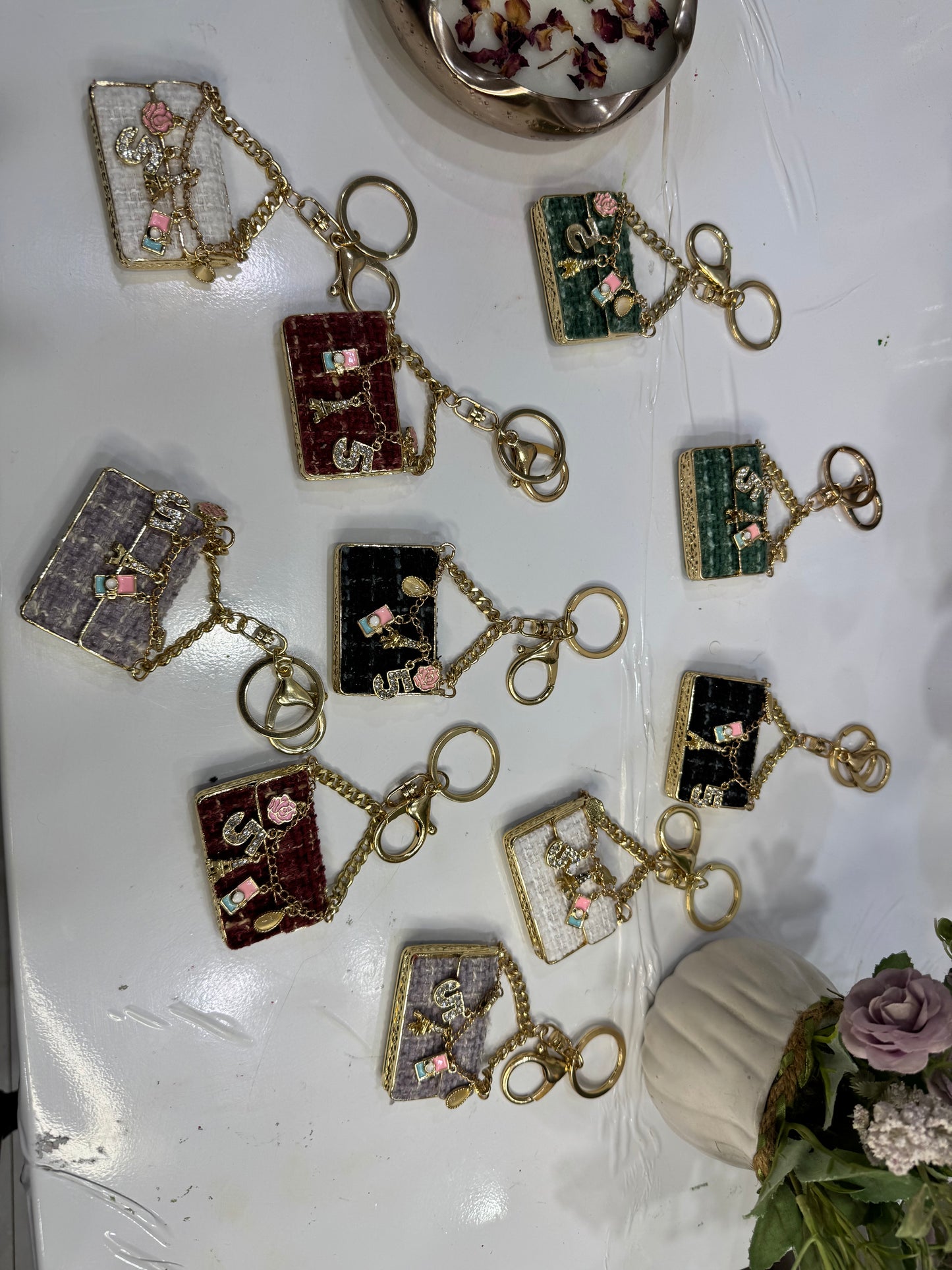 Exclusive Handbag Shape Metal Rhinestones Keychain