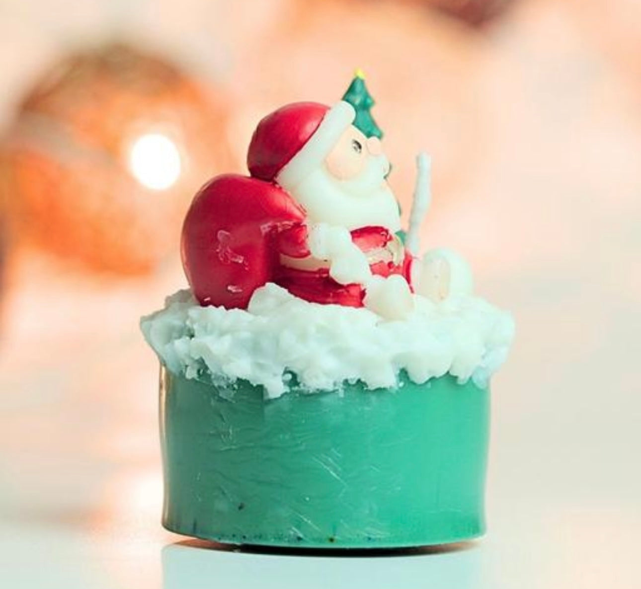 Decorative Cute Santa Claus with Christmas Tree Candle