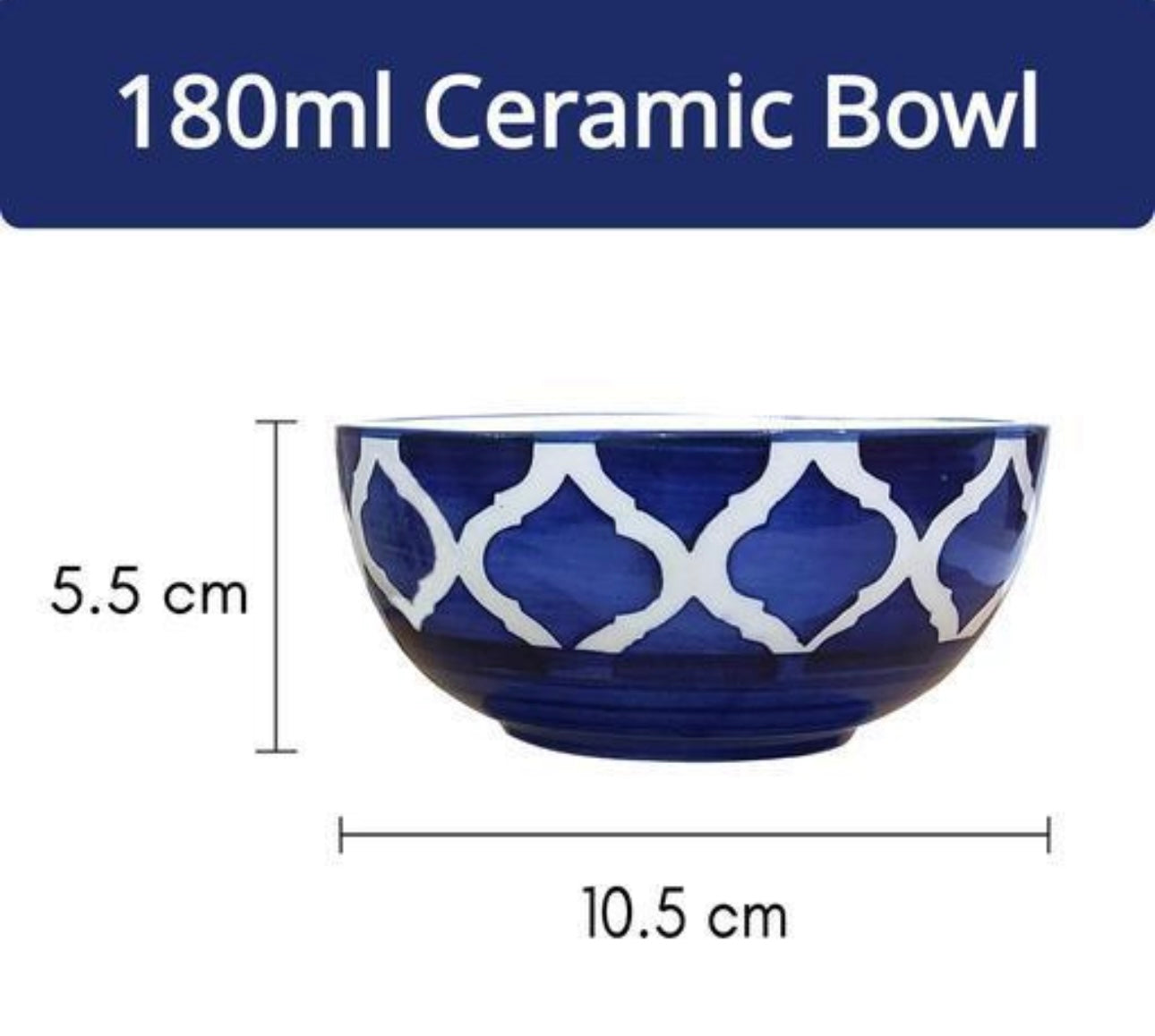 Elegant Ceramic Hand Painted Moroccan Design Premium Serving Bowls