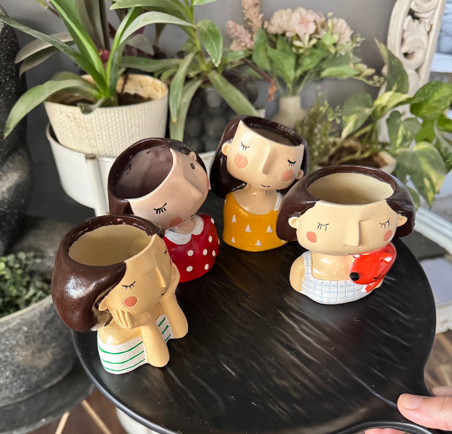 Set of 3 Cute Girls Planters
