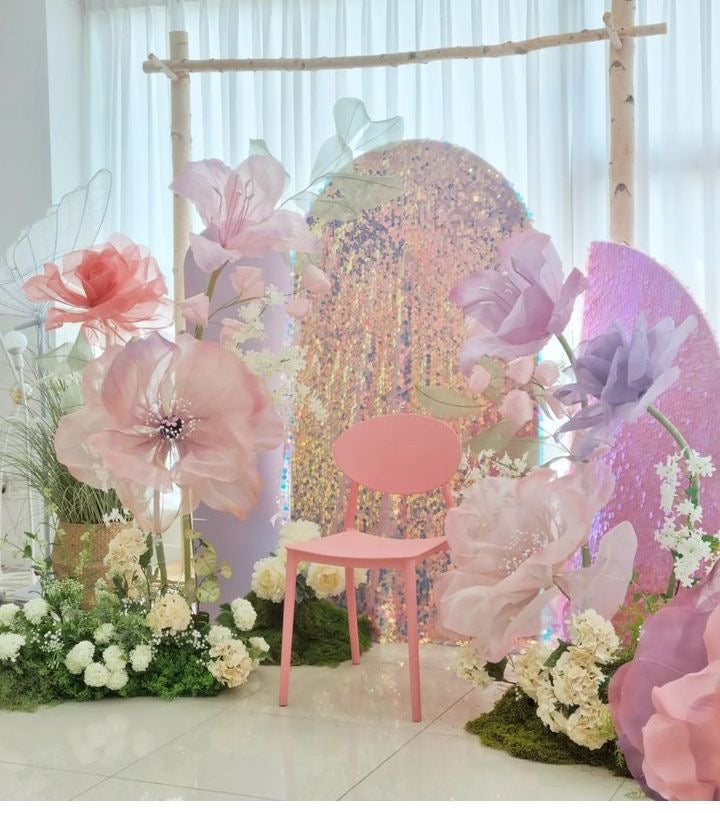 Organza Fabric Flowers (without Stand)