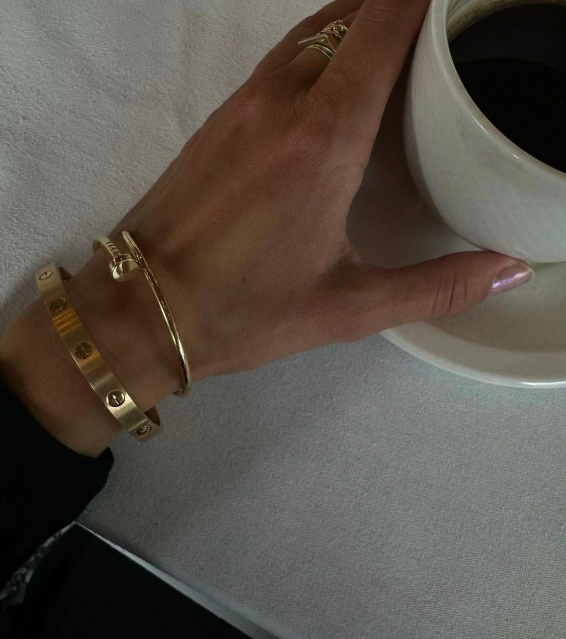 Minimalist Gold Plated Nail Bracelet