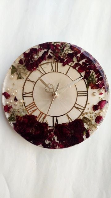 Personalised Real Flowers Preserved Wall Clock