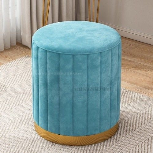Nordic Velvet Fabric Ottoman Pouffee