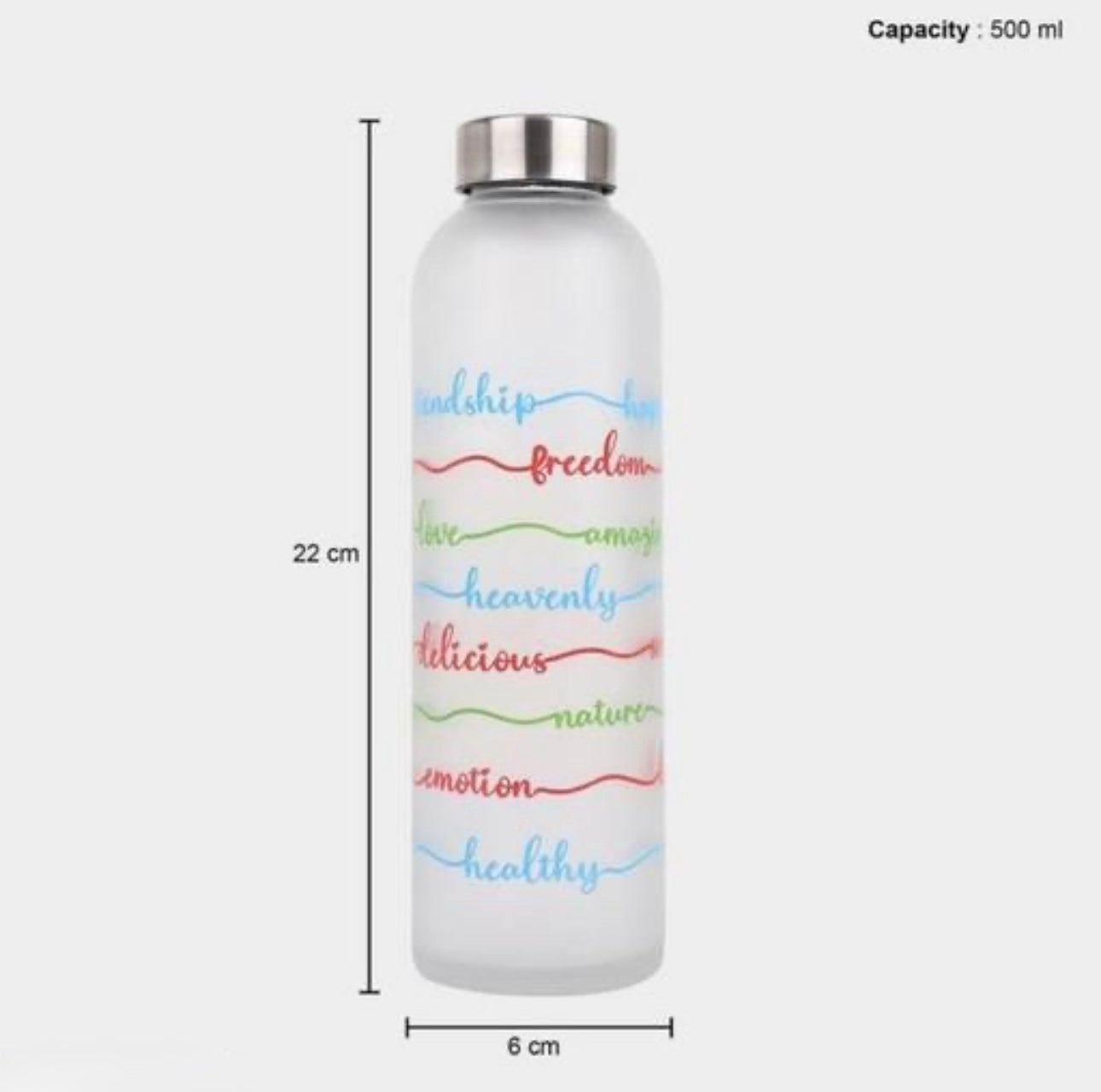 Cute Frosted Leakproof Glass Water Bottle