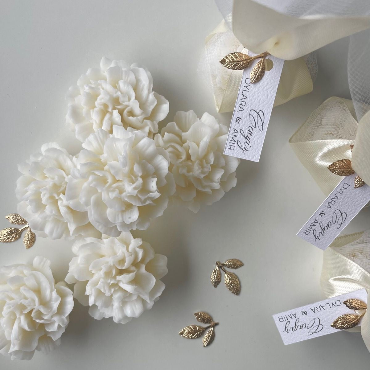 Elegant Carnation Flower Candle