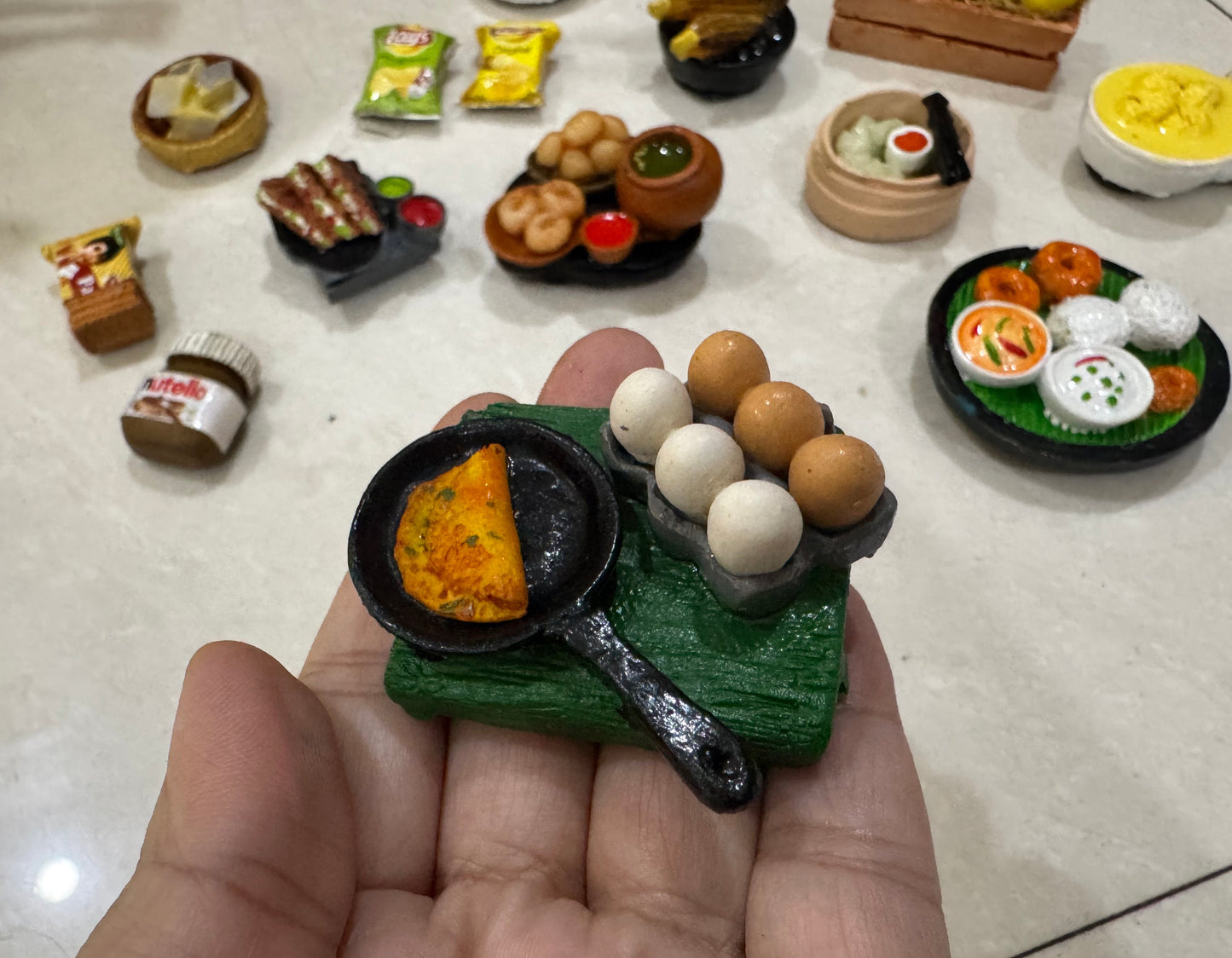 Omelette & Eggs Miniature Fridge Magnet