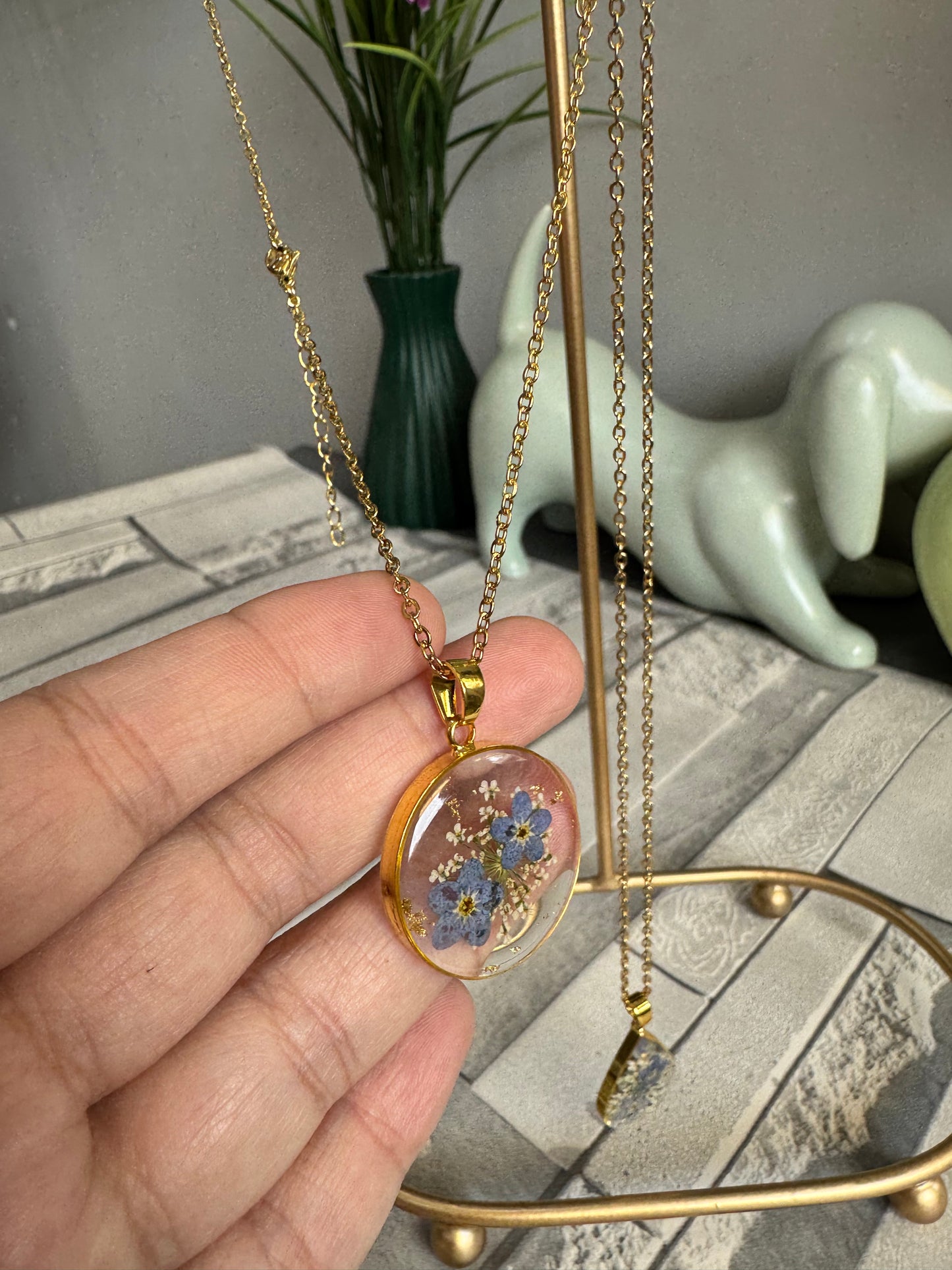 Pendants with Real Pressed Flowers