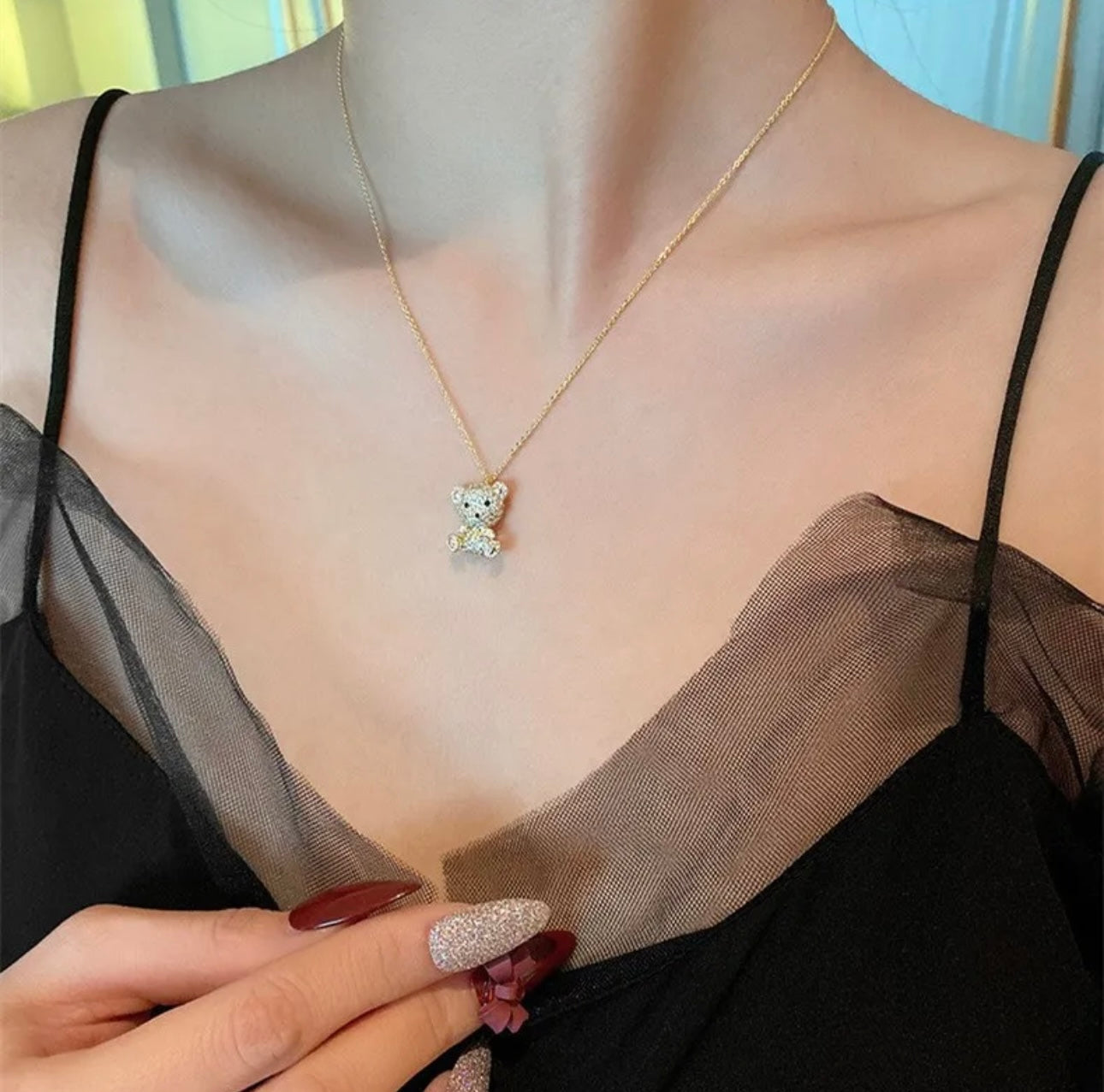 Gold Plated Small Teddy Necklace