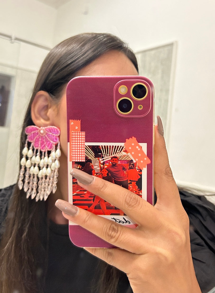 Bright Pink Raspberry Dangler Earrings