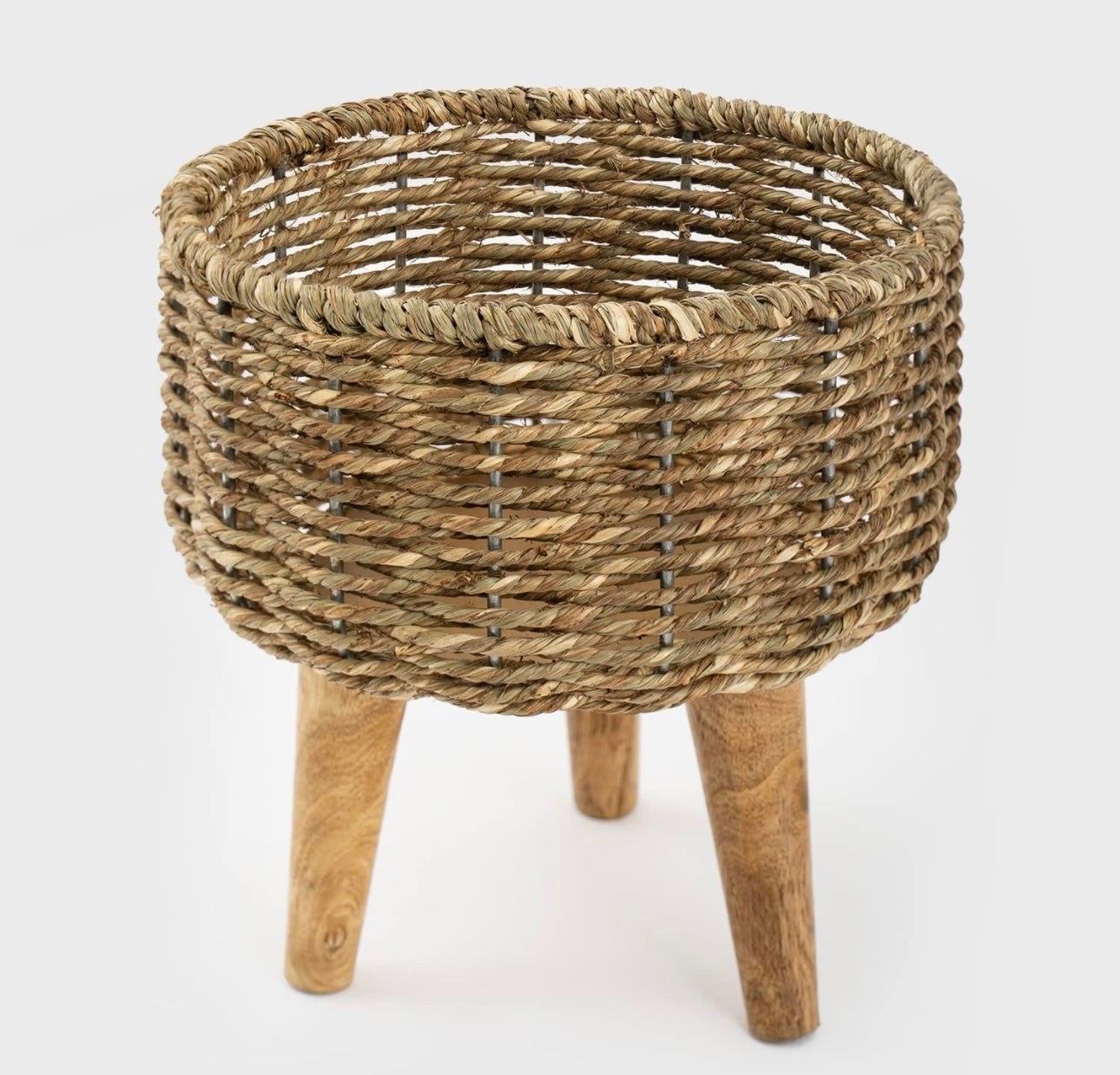 Natural Bamboo Wicker Planters - Set of 3