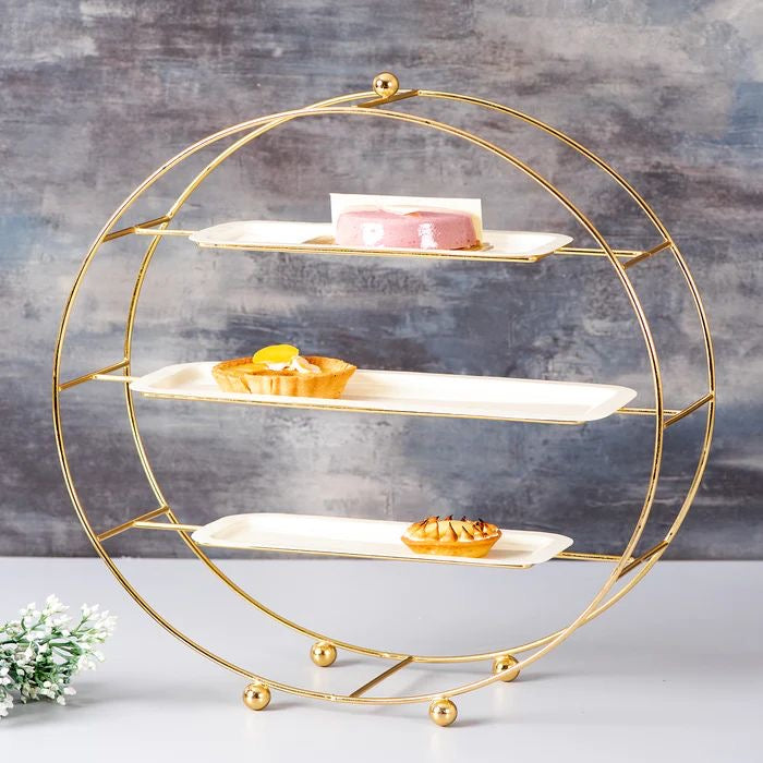 Gold Metal 3-Tier Dessert Stand