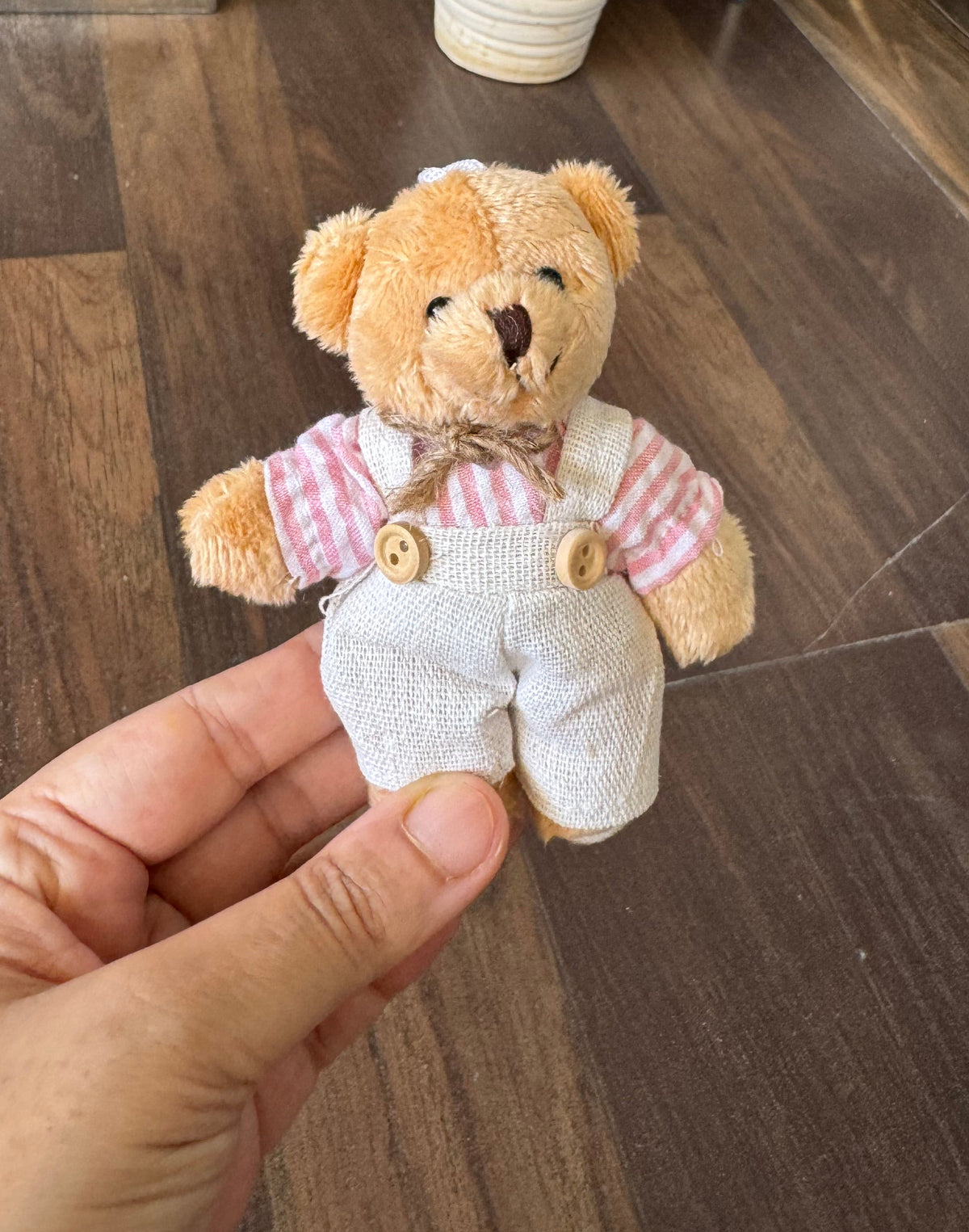Exclusive Couple Teddy Keychain in Cute Pink Outfit