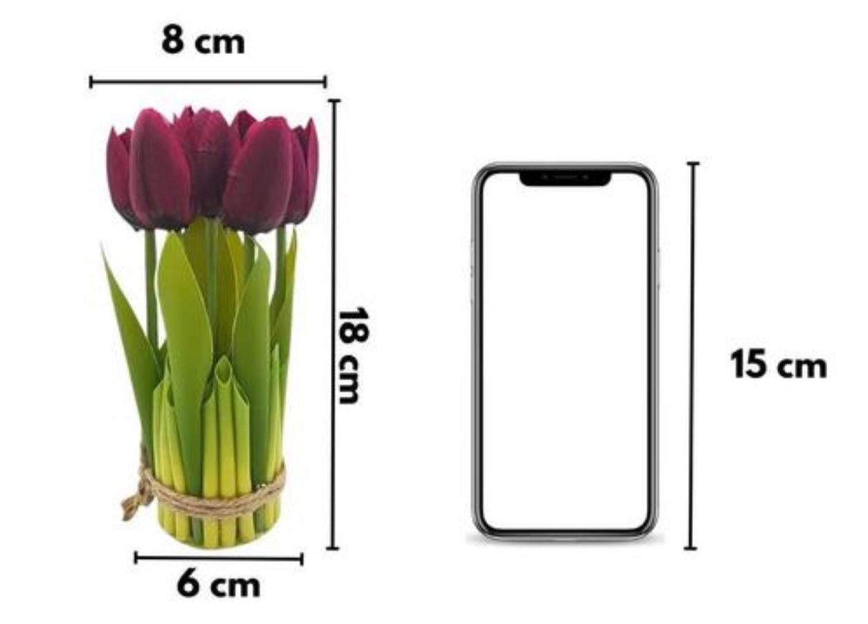 Artificial Wine/Purple Tulip Bunch