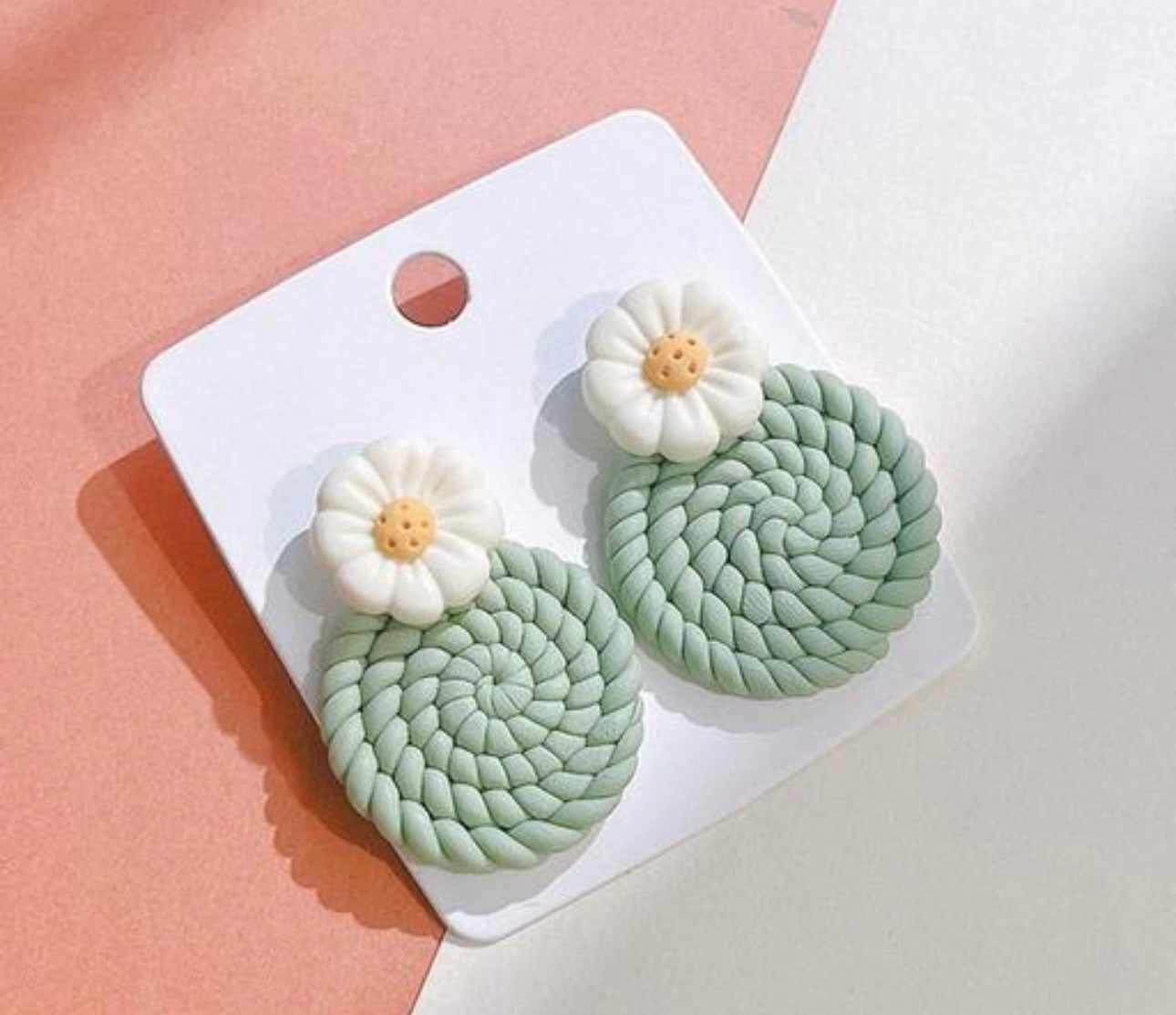 Colorful Flower Round Stud Earrings (6 Pairs)