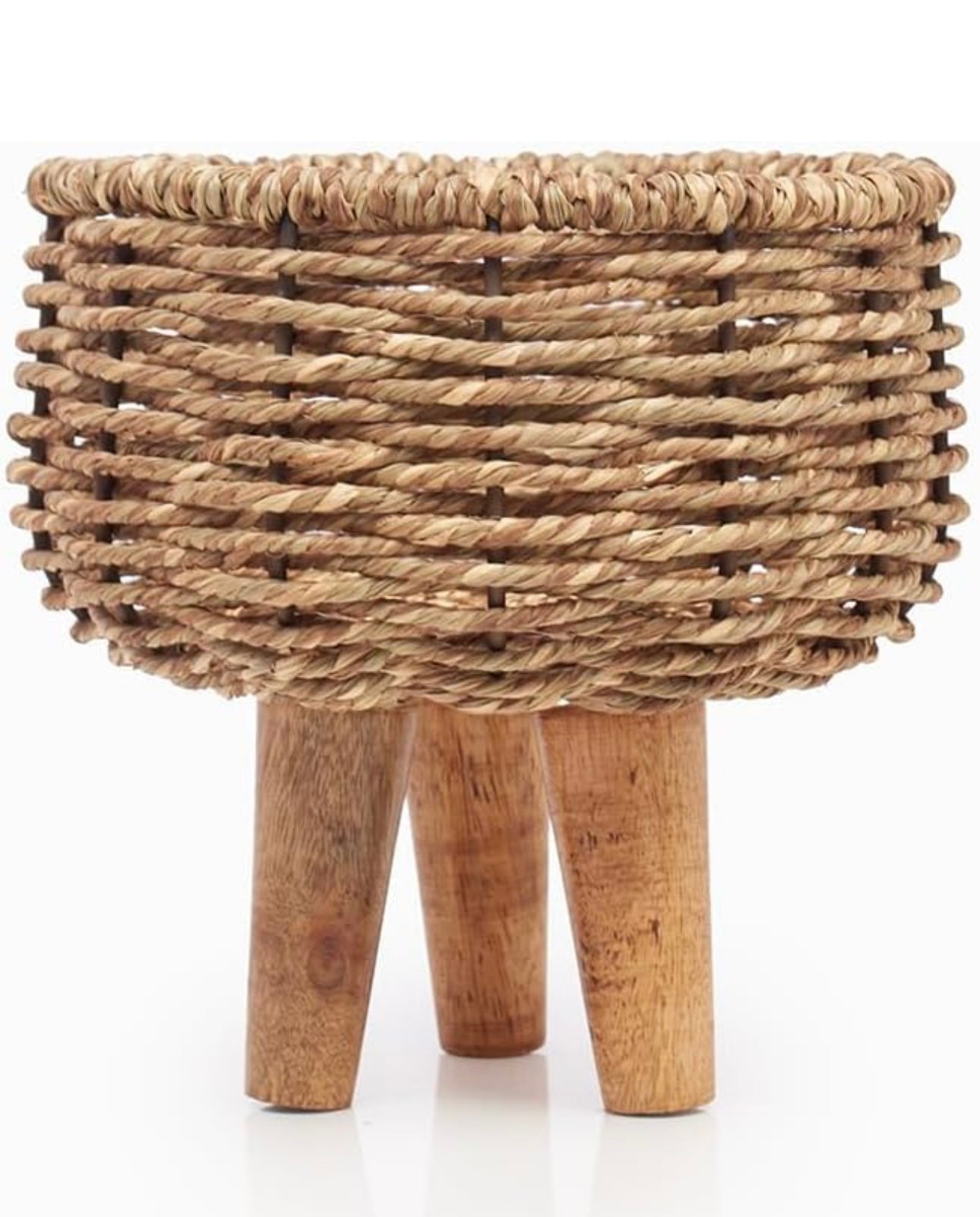 Natural Bamboo Wicker Planters - Set of 3