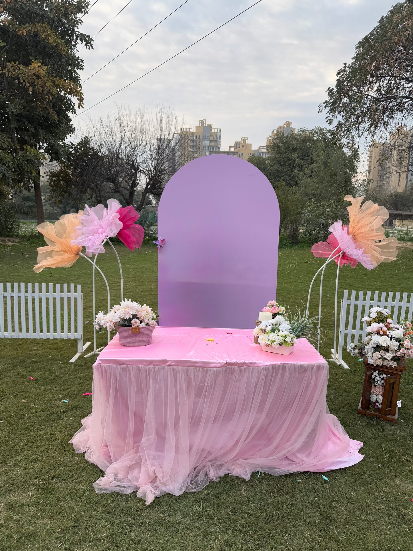Organza Fabric Flowers (without Stand)