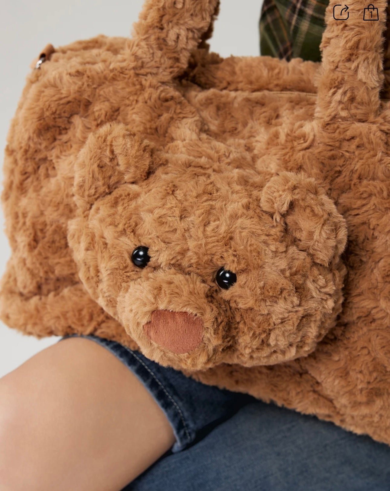Plush Brown Teddy Fur Bag