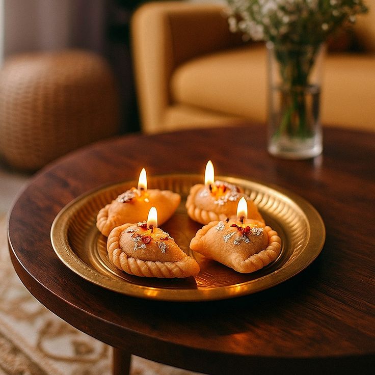 Sizzling hot deal! Gujia Scented Candle â Handmade Soy Wax Candle _ Festive Indian Sweet-Inspired Gift (SET 0F 4), available at a unbeatable price of â¹799_00 Ignite the town!.jpg
