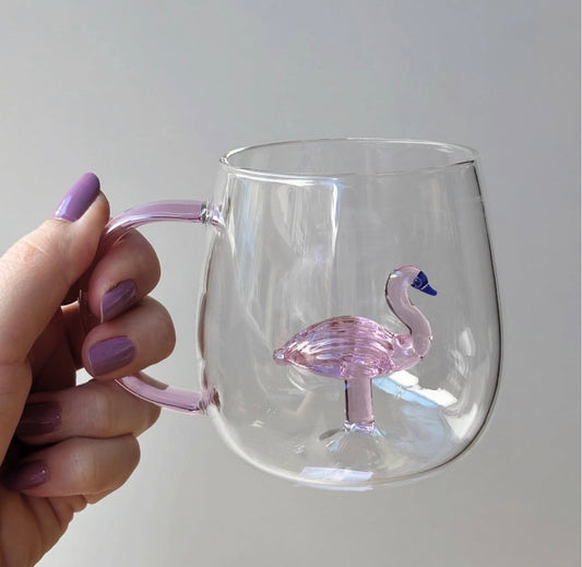 Transparent 3D Crystal Flamingo Mug