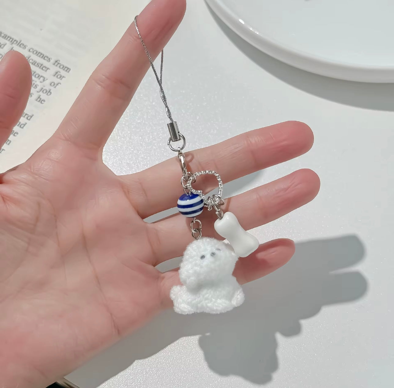 Adorable Soft Cute Plushy Dog Keychain / Stuffed Animal Keychain