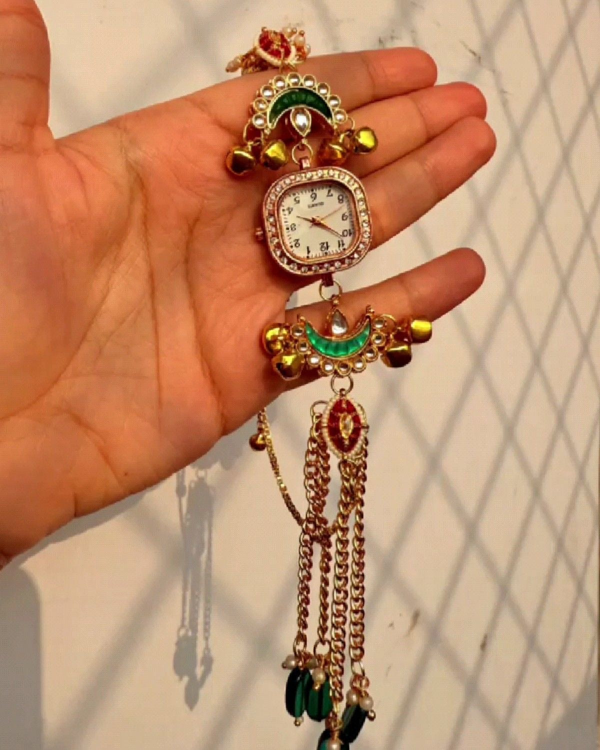 Trending Viral Kundan Ghungroo Kashmiri Watch/Bracelet
