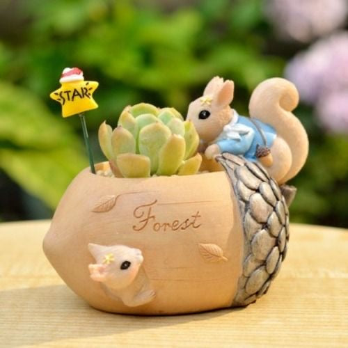 Uniquely Shaped Cute Animals Planters - Set of 4