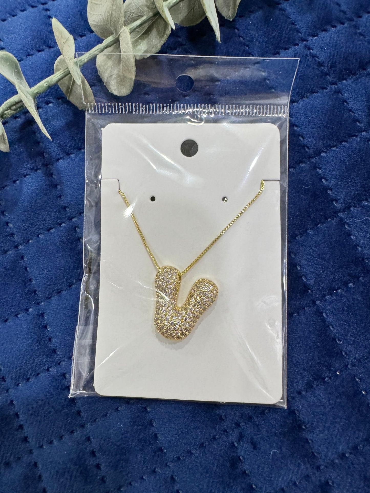 Zircon Chunky A-Z Letter Pendant