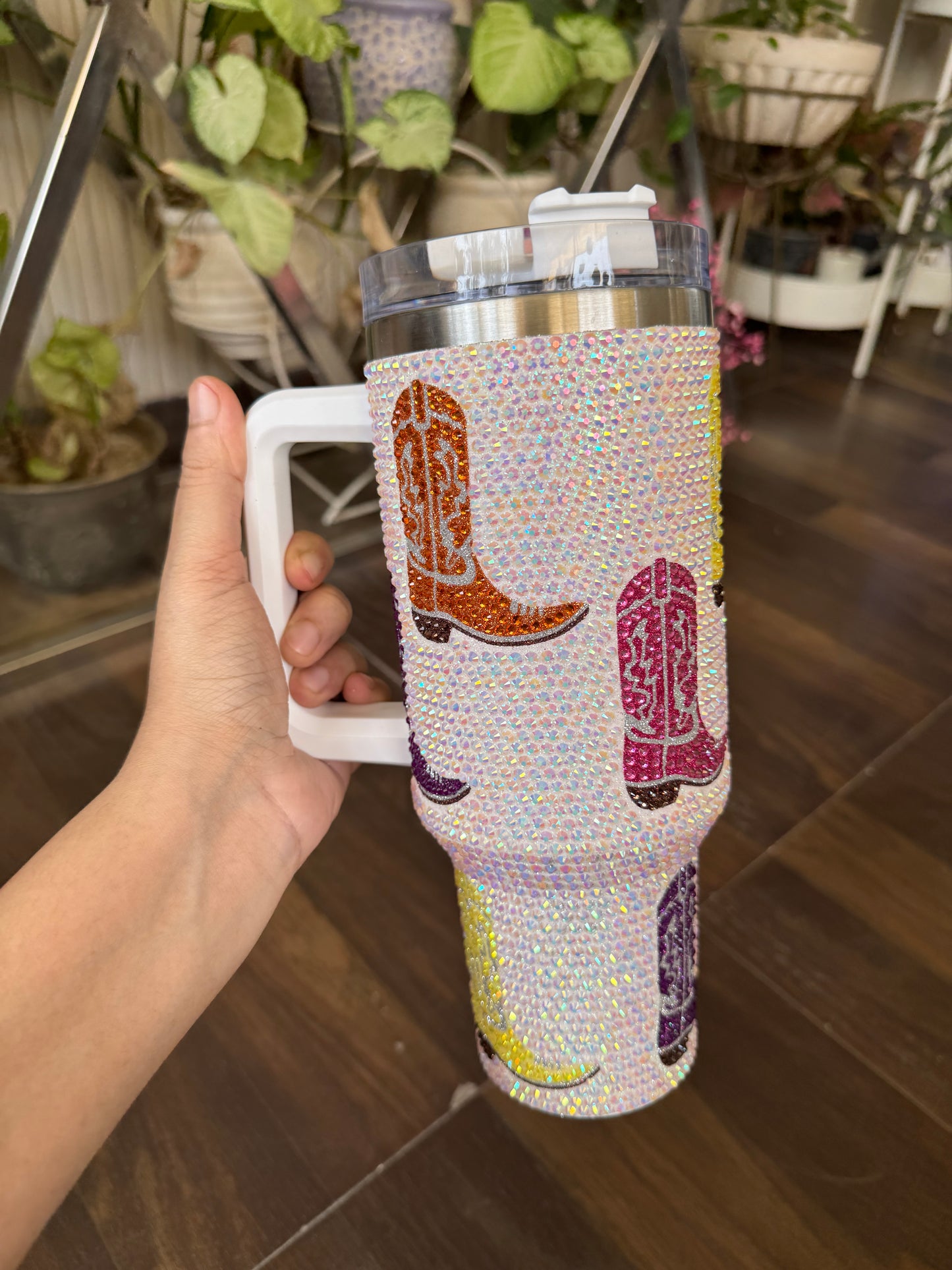 Aesthetic Rhinestones Studded Tumbler