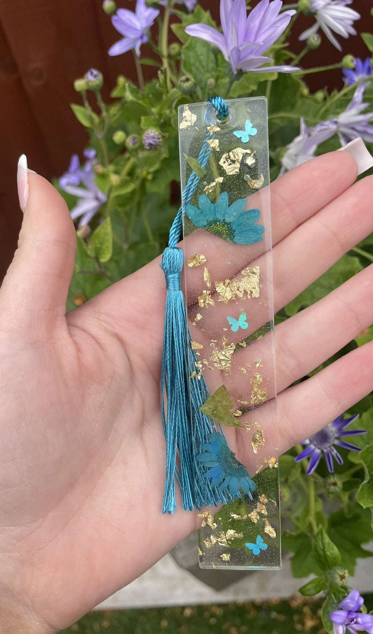 Bookmark with Real Flowers