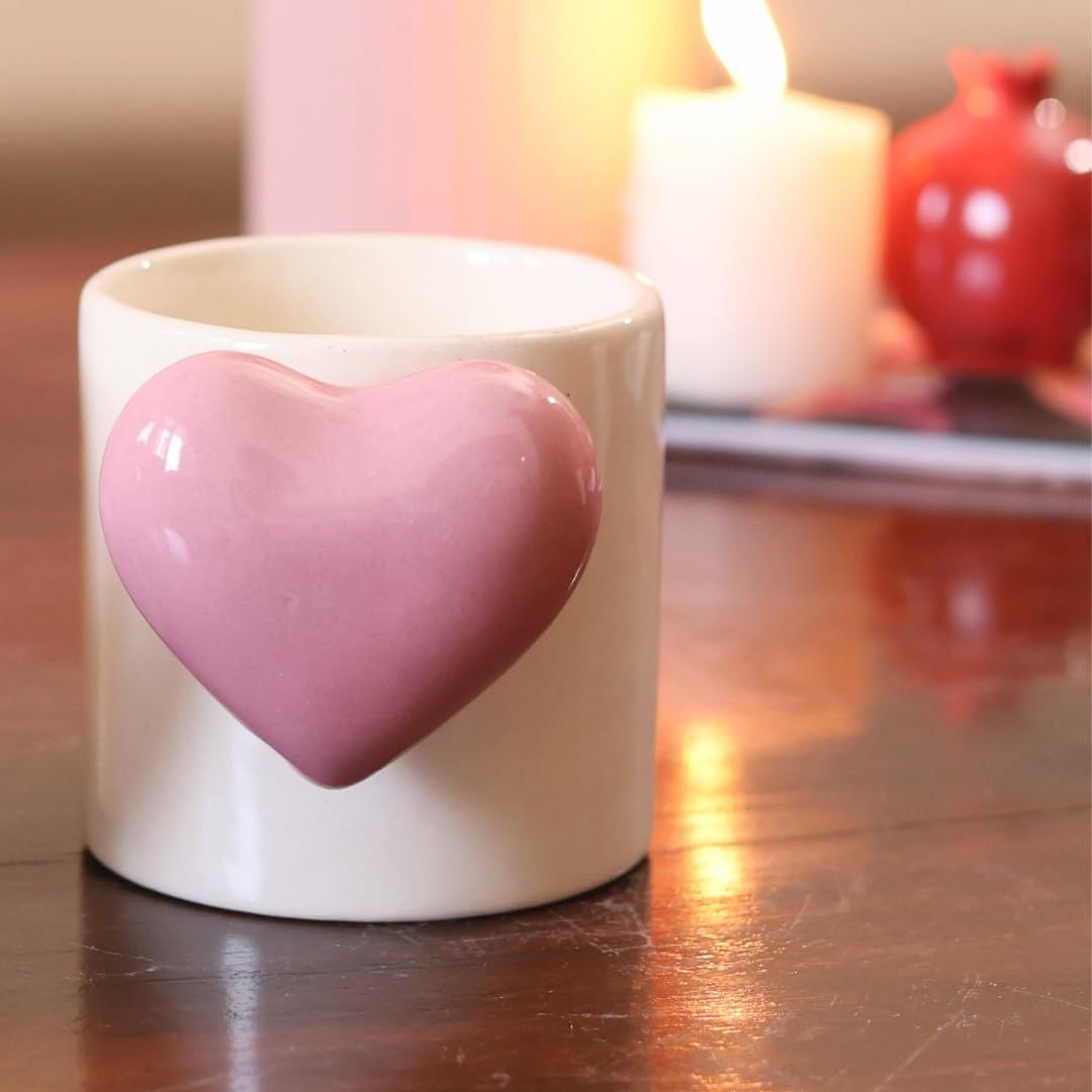 Trending 3D Pink Heart Handle Mug