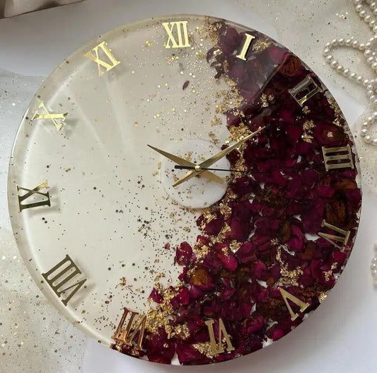 Personalised Real Flowers Preserved Wall Clock