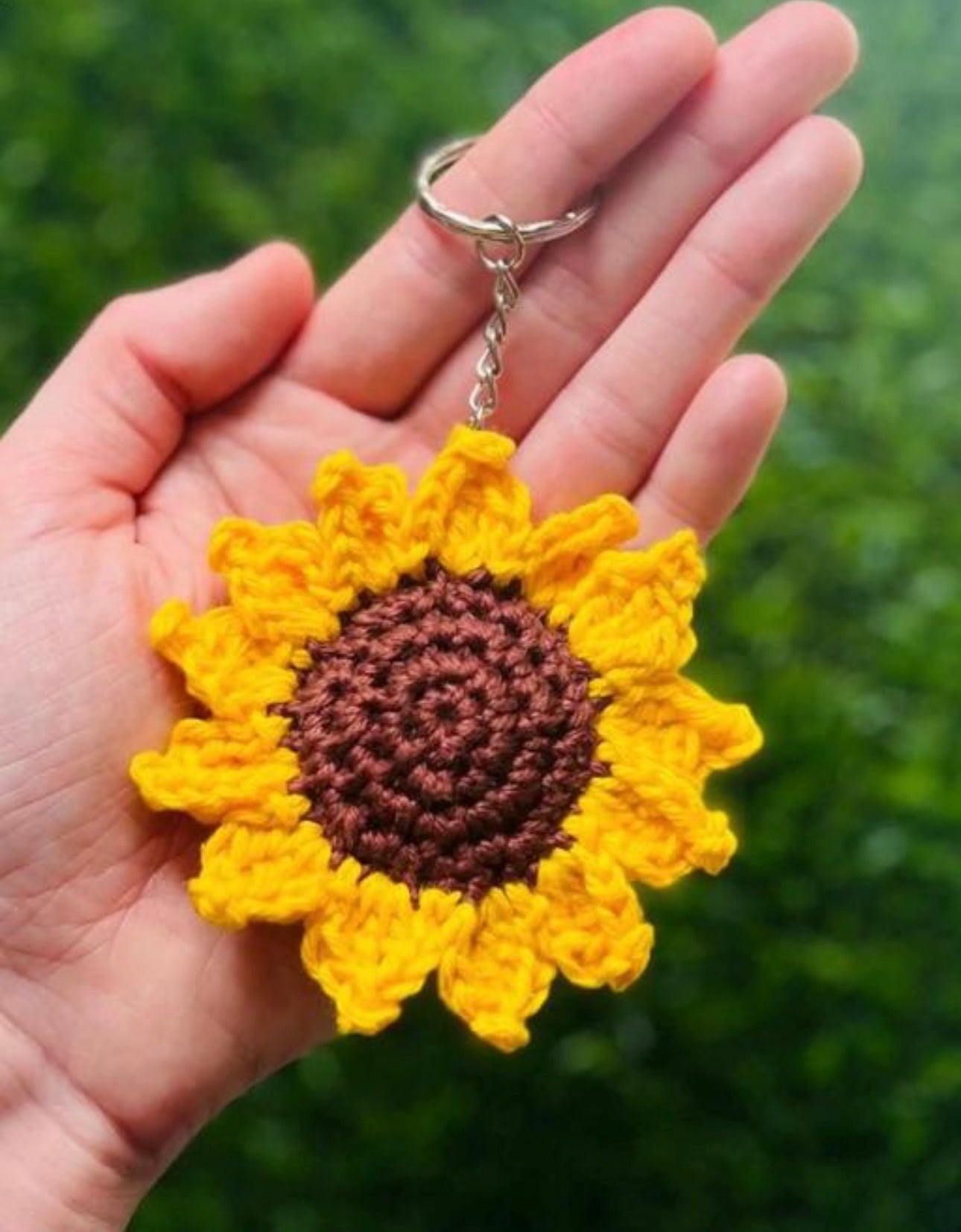 Adorable Crochet Sunflower Keychain